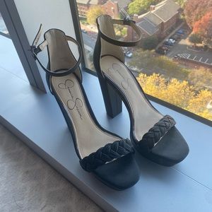 5 inch black platform heel
